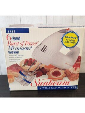 SUNBEAM 2485 6 SPEED MIXMASTER HAND MIXER BURST OF POWER VINTAGE hardly used 94